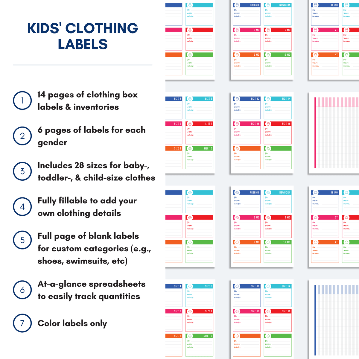 Kids' Clothing Storage Labels | Printable – The Organization Toolbox