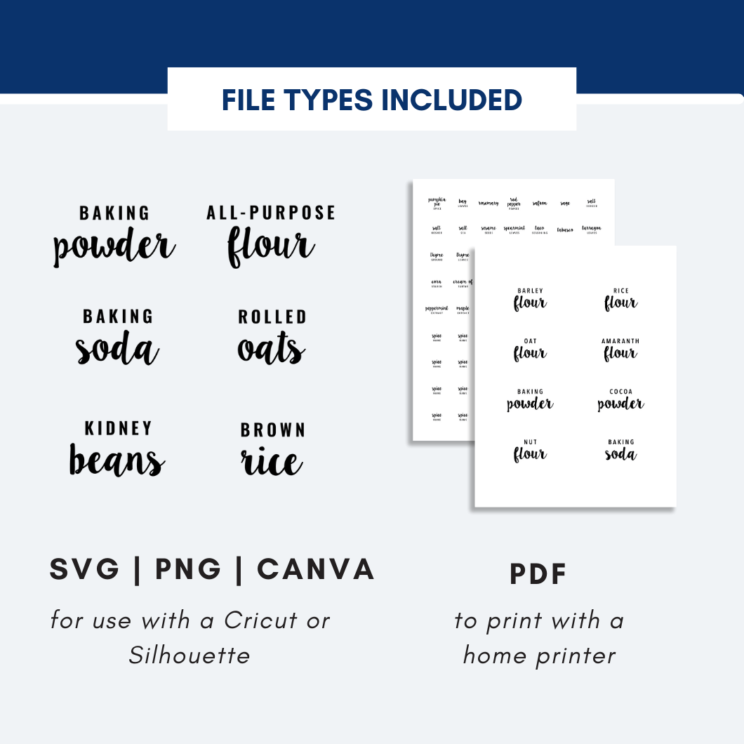 Kitchen Pantry Labels | Printable & SVG – The Organization Toolbox