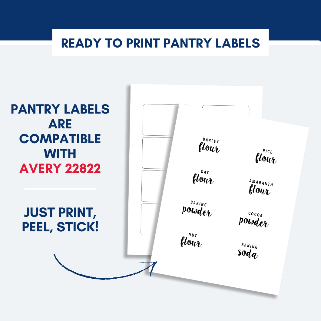Kitchen Pantry Labels | Printable & SVG – The Organization Toolbox