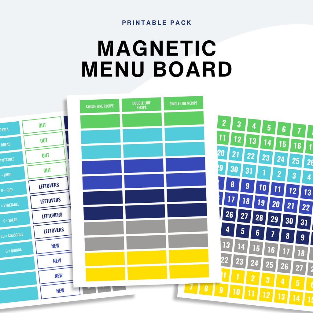 Magnetic Menu Board Printable Pack – The Organization Toolbox
