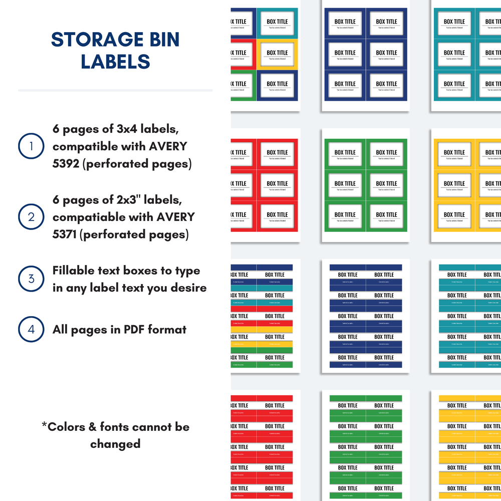 Storage Bin Labels Template | Printable – The Organization Toolbox