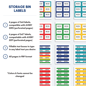 Storage Bin Labels Template | Printable – The Organization Toolbox