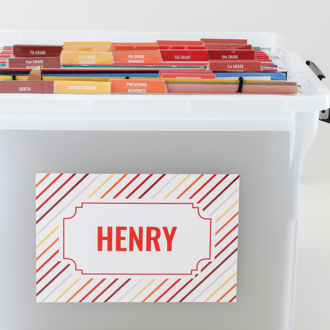 SCHOOL MEMORY BOX Labels – The Organization Toolbox