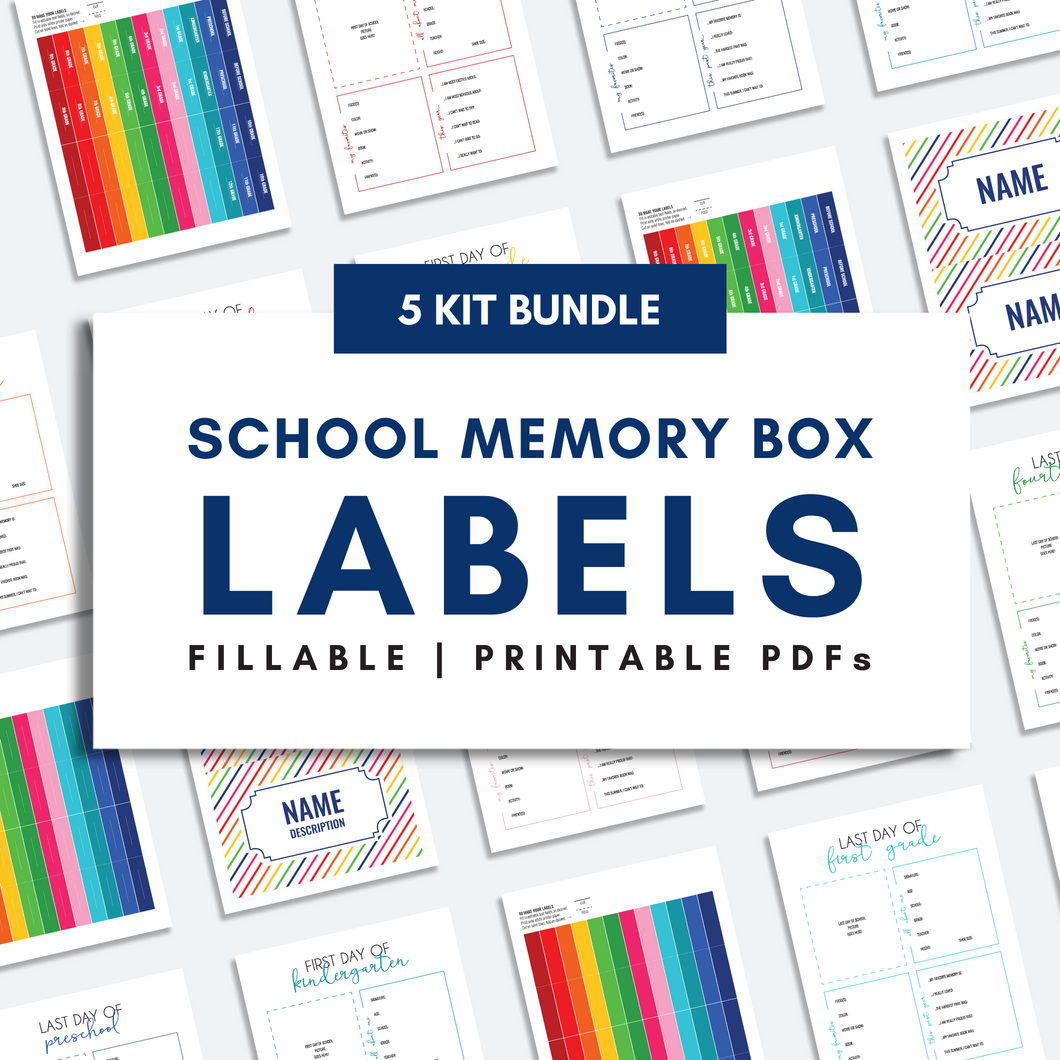 SCHOOL MEMORY BOX Labels