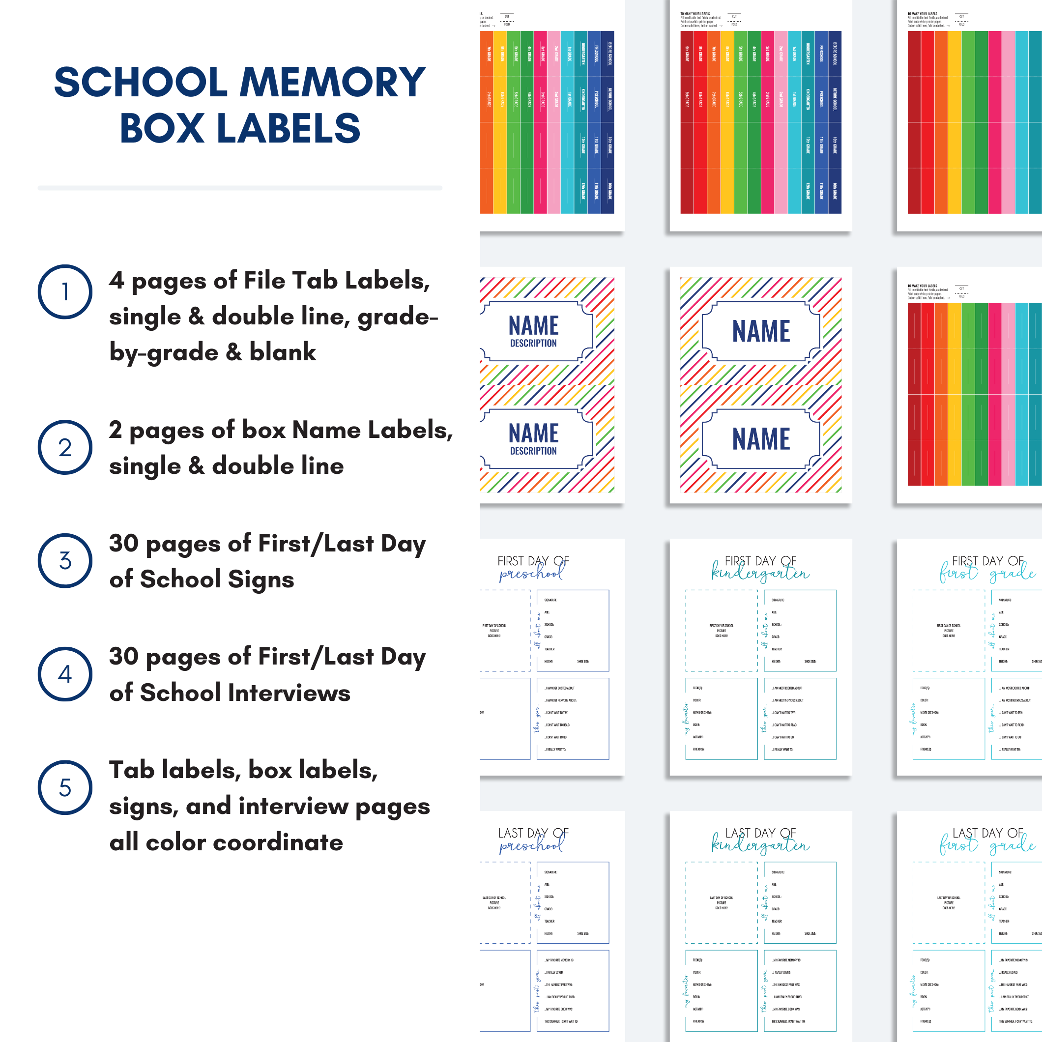Memory Box Label SCHOOL MEMORY BOX Labels – The Organization Toolbox