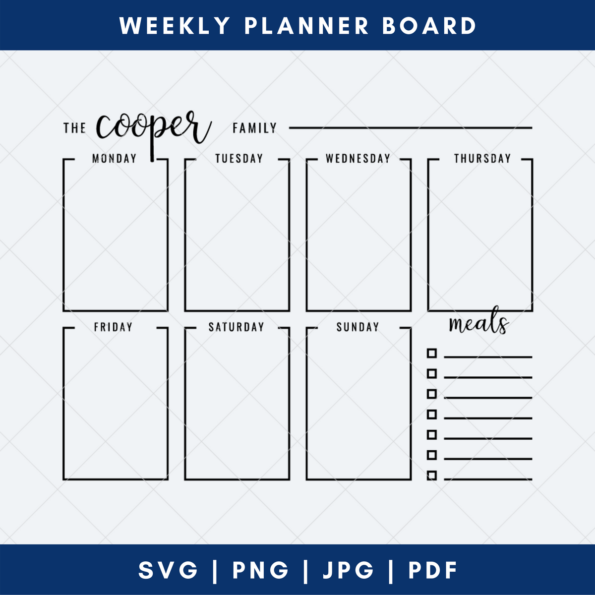 Weekly Planner Board | Printable & SVG