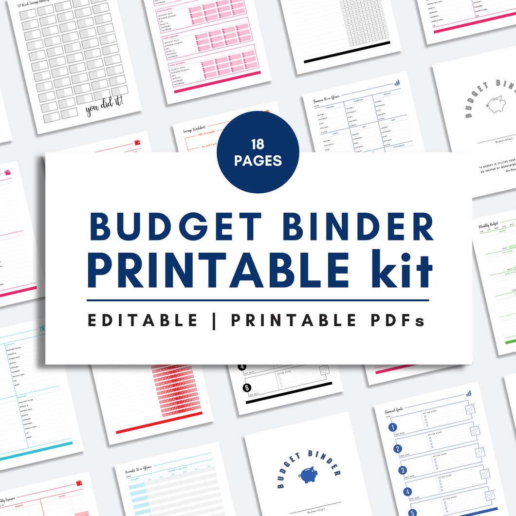 BUDGET BINDER Printable Kit The Organization Toolbox