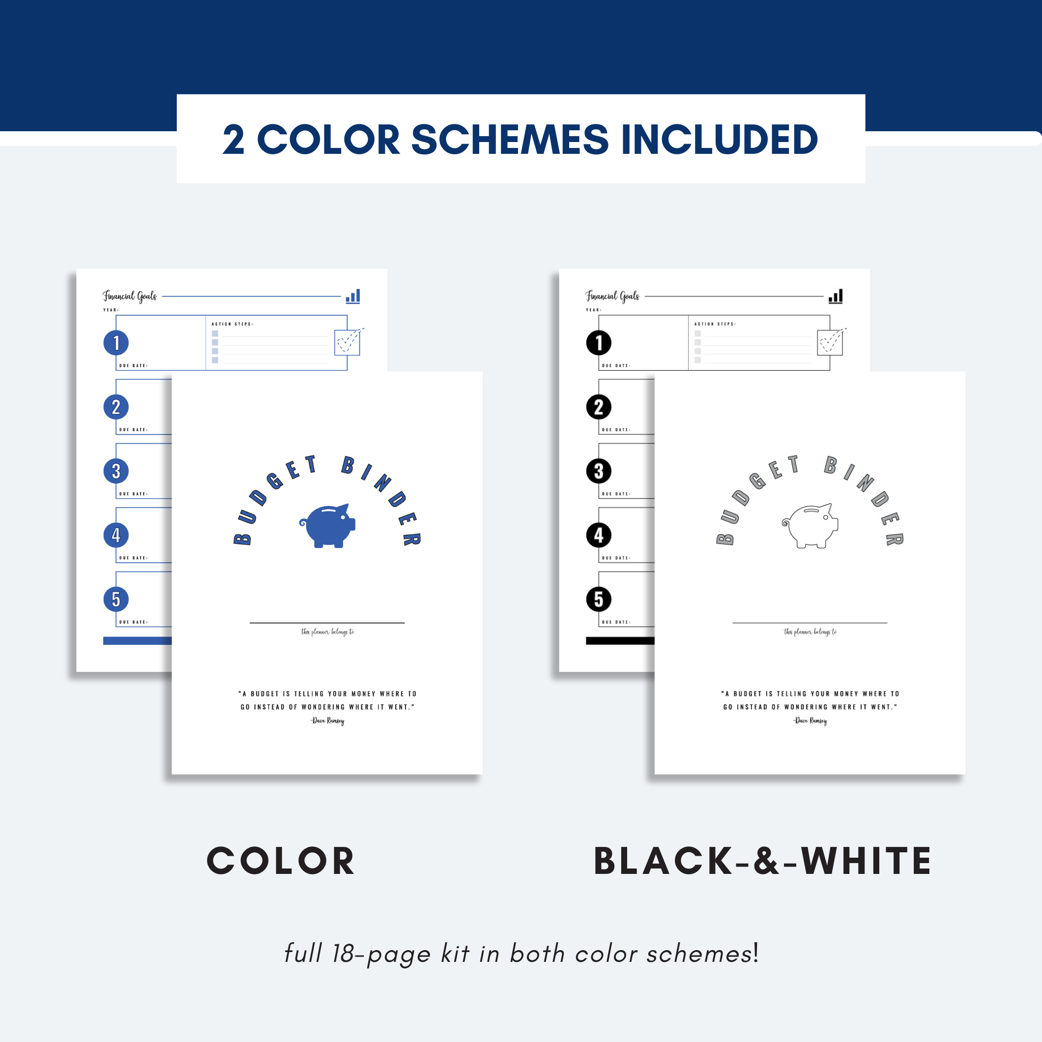 BUDGET BINDER Printable Kit The Organization Toolbox