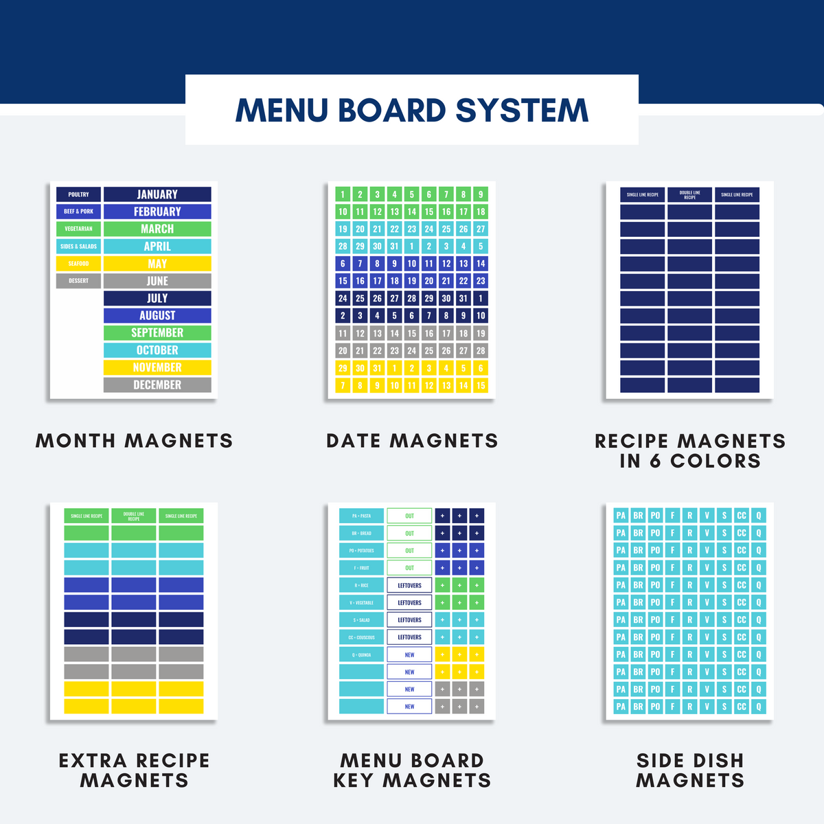 Magnetic Menu Board Printable Pack – The Organization Toolbox