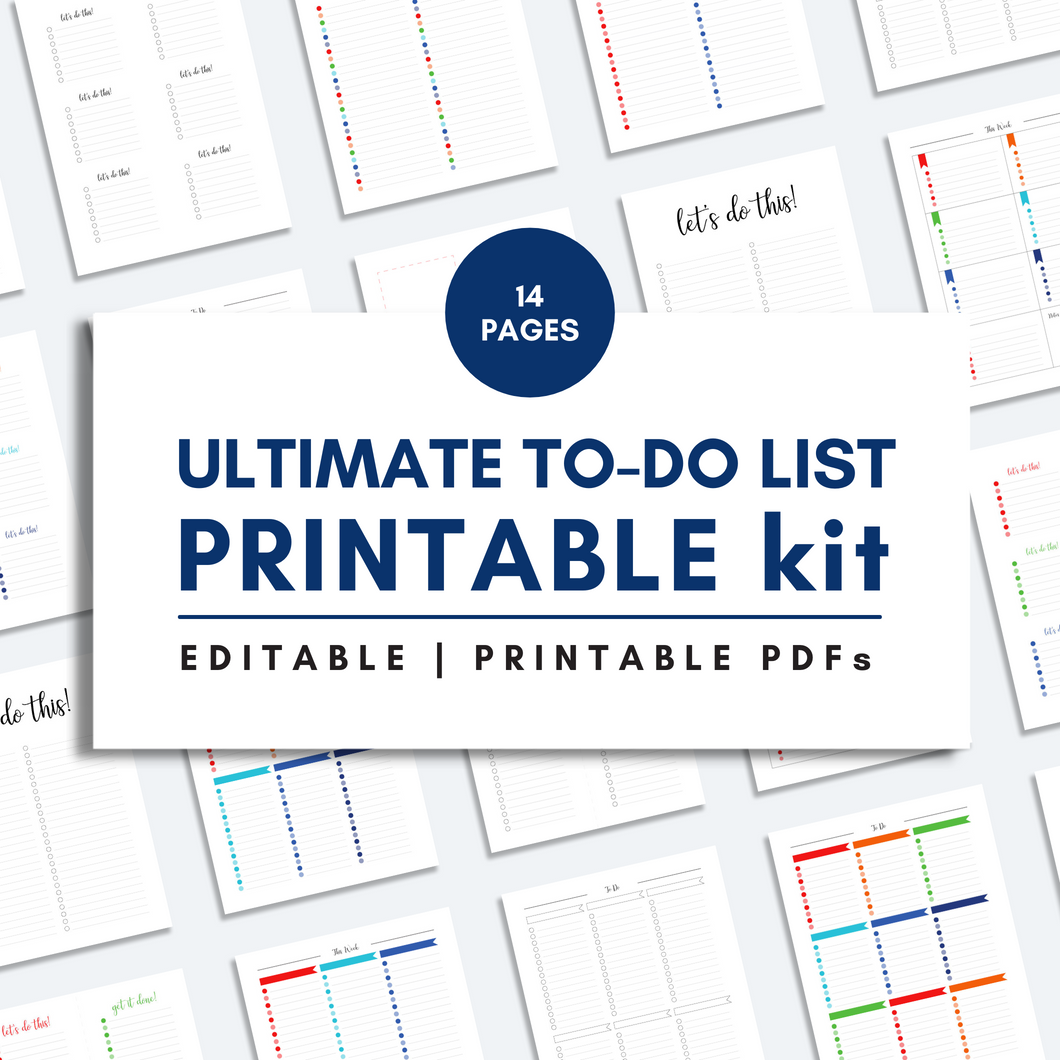 ULTIMATE TO DO LISTS Printable Kit